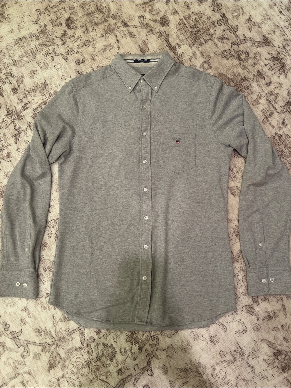 Gant Men's Gray Button-Down Long Sleeve Shirt